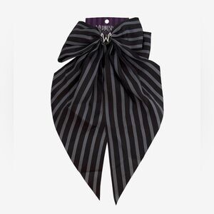 NWT Hot Topic MGM Wednesday grey silk stripe hair bow